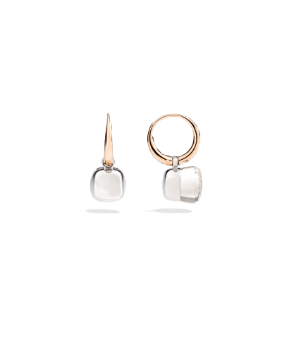Pomellato Petit Earrings Rose Gold 18kt, White Gold 18kt, White Topaz (horloges)